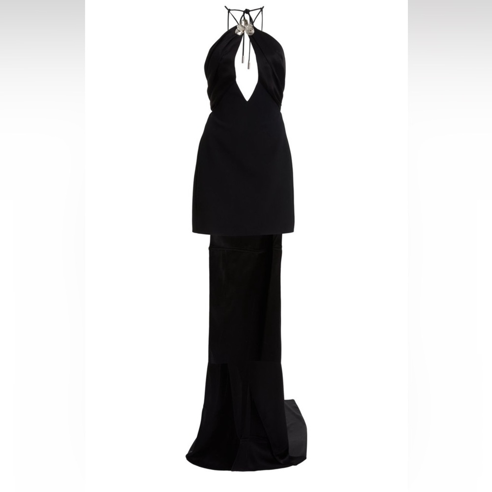 David Koma Black halter mini dress